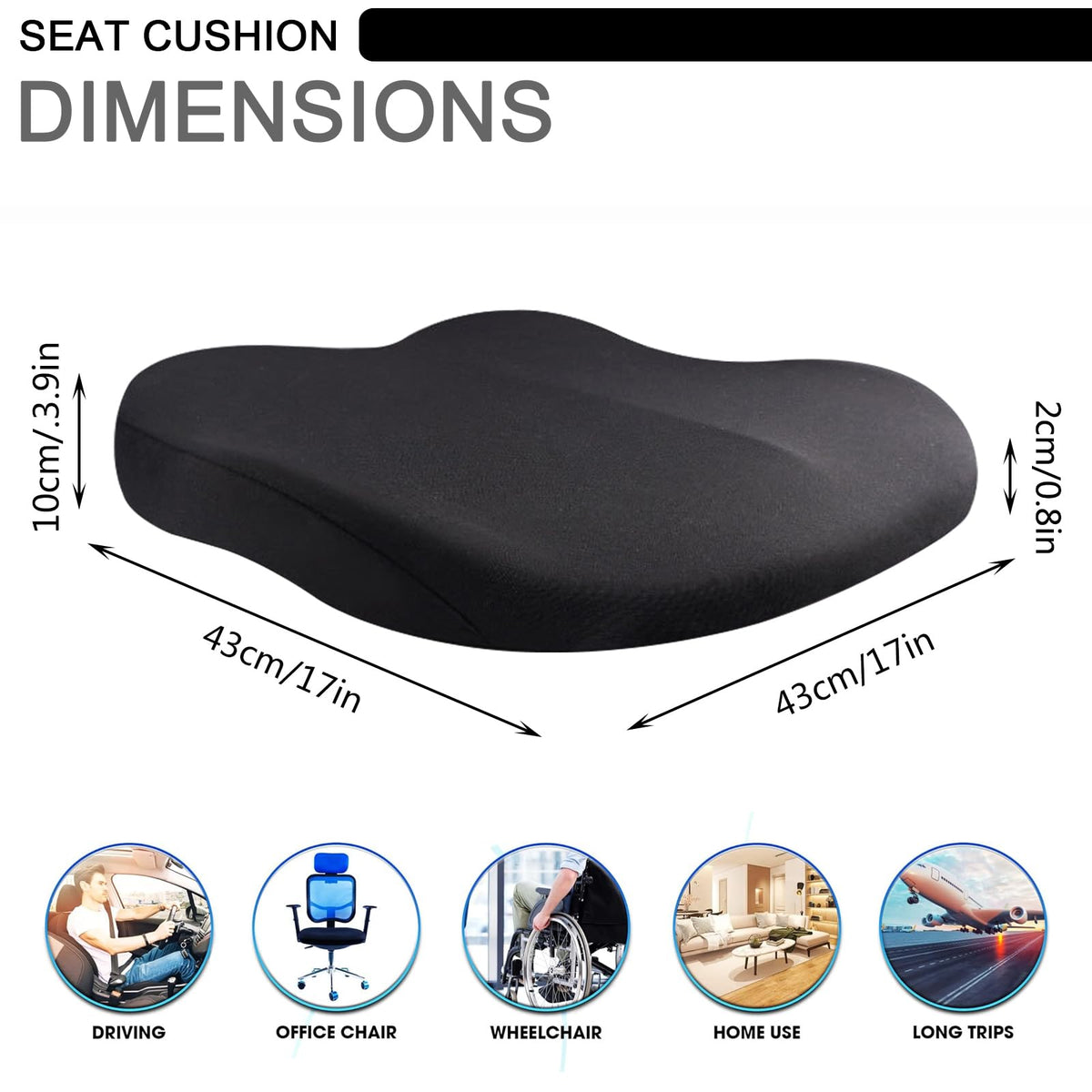 Washable Non-Slip Backless Booster Car Seat T1088