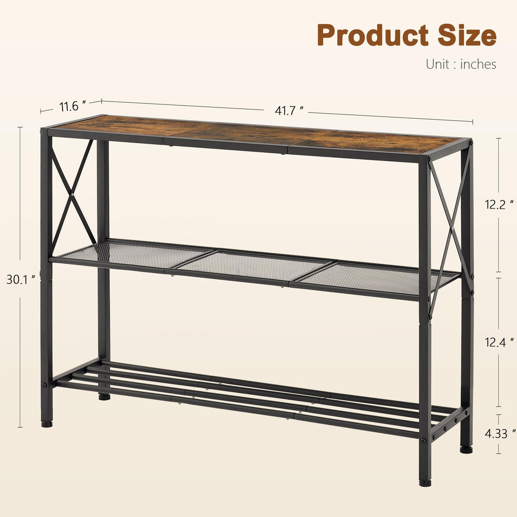 3 Tier Narrow Console Table with Shelves D740756