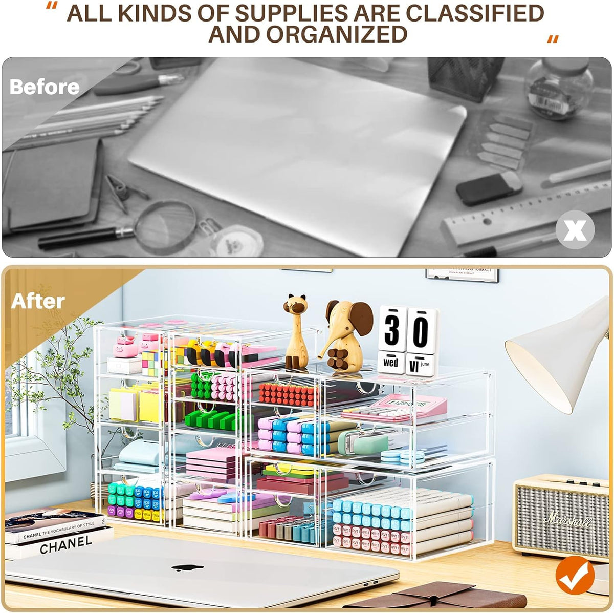 Acrylic 16-Drawer Storage & Makeup Organizer L26237