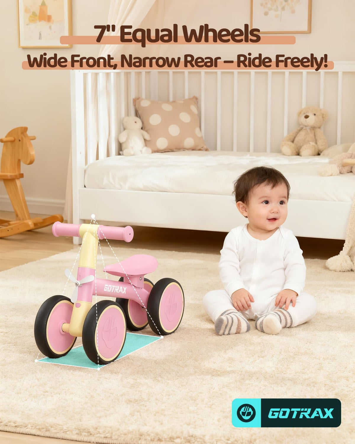 Baby Balance Bike 7" Silent Wheels B384