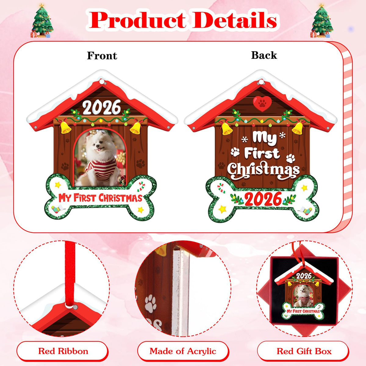 Dog Picture Frame Ornament G1499