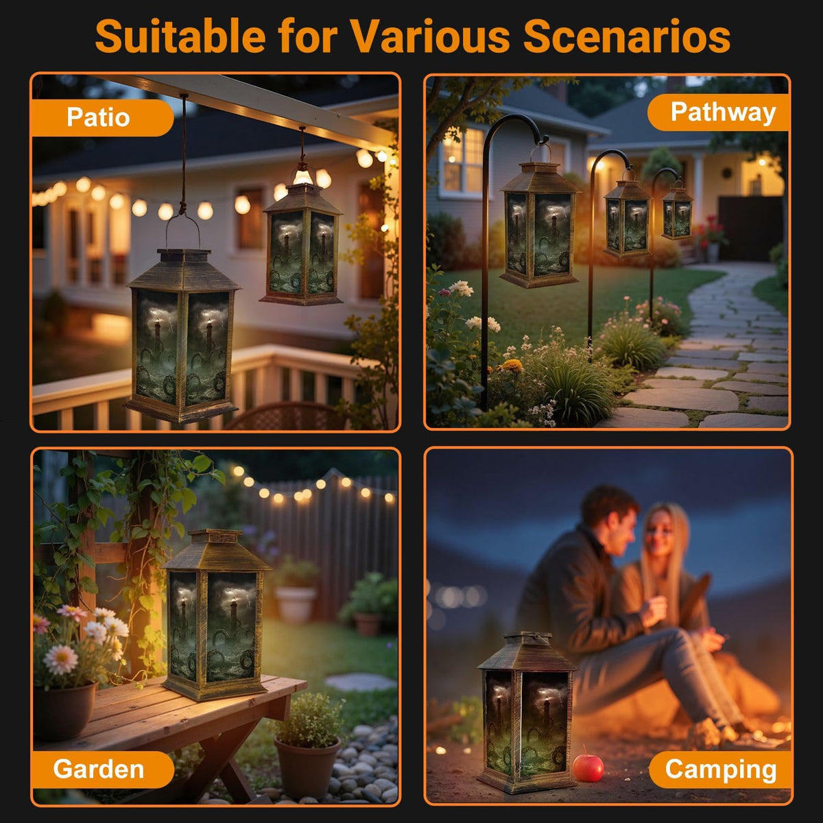 Waterproof Solar Powered Outdoor Hanging Lantern P965