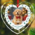 Personalized Dog's Name & Photo Heart Glass Ornament A58105