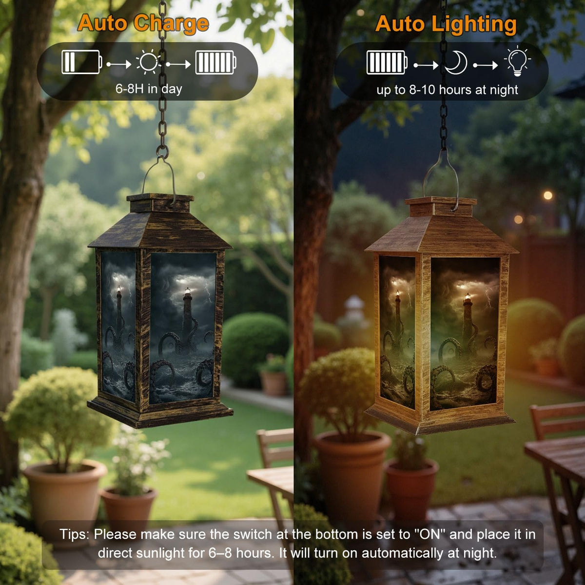Waterproof Solar Powered Outdoor Hanging Lantern P965