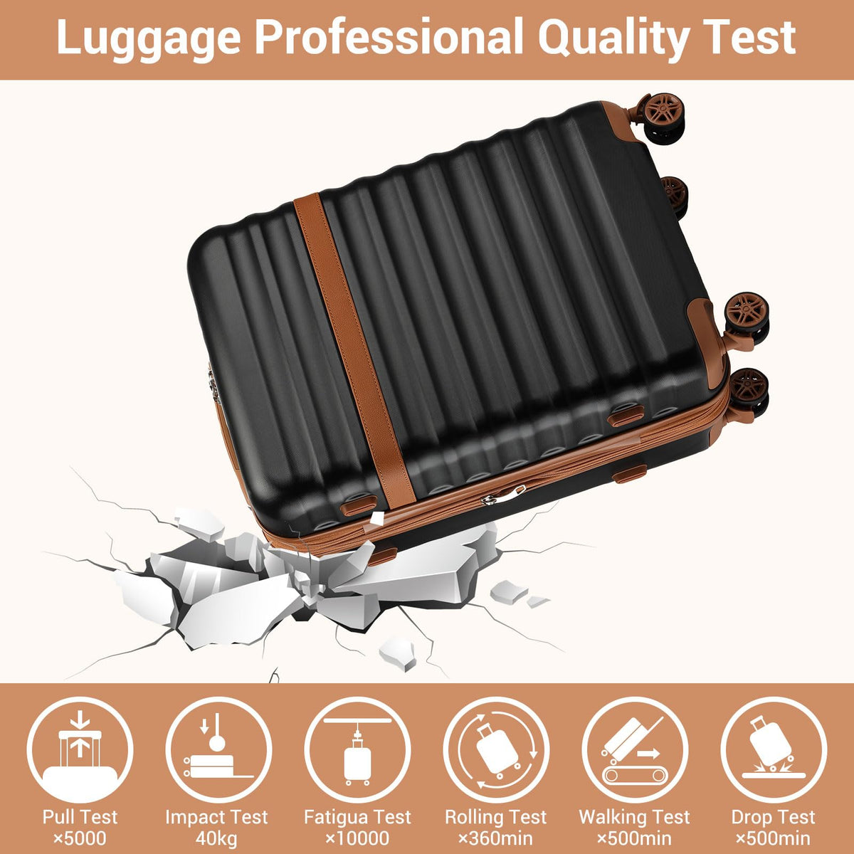 Black 20in Expandable Hardshell Carry-On Q4124
