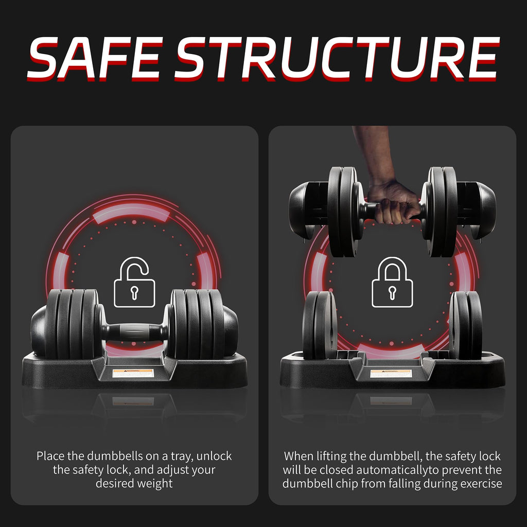 Adjustable Dumbbell Set with Tray K1043