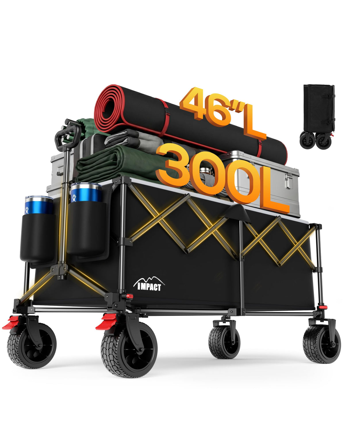 46" Collapsible Wagon Cart 300L Capacity F126923