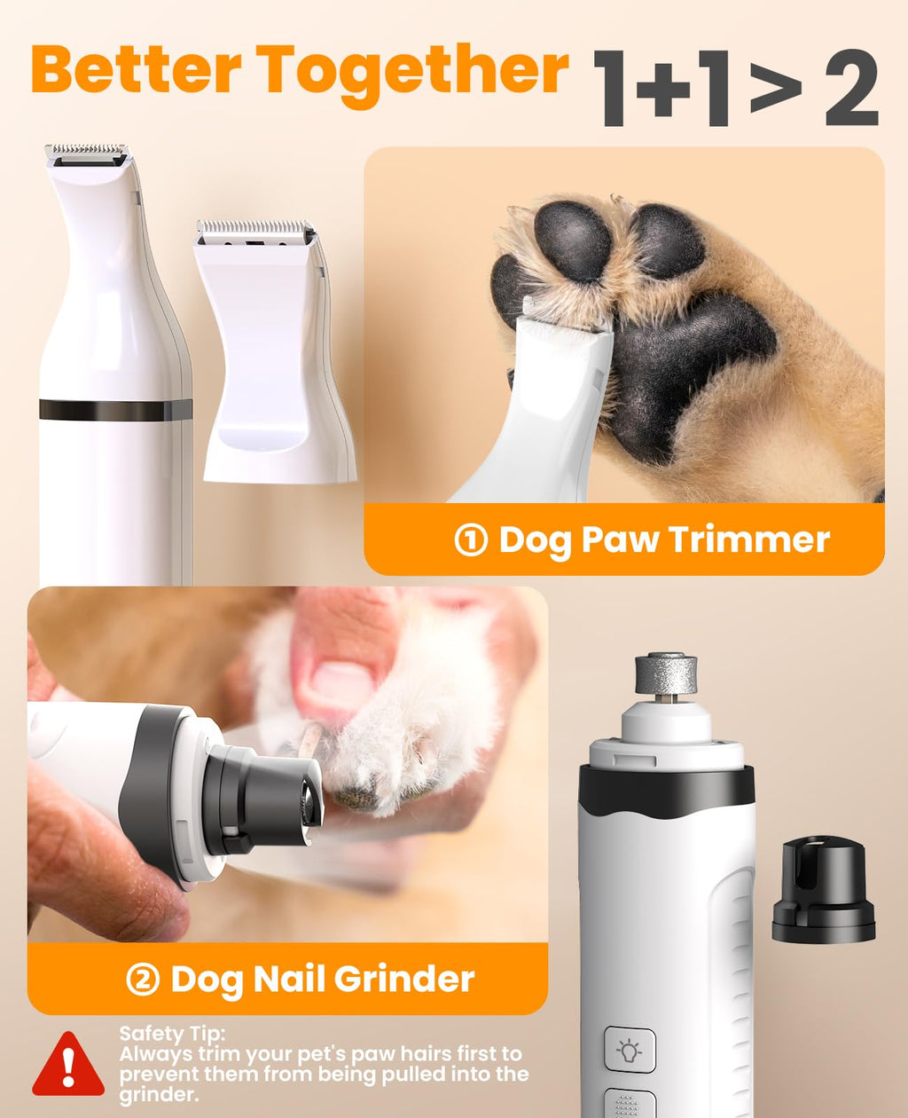 3 in 1 Dog Nail Grinder & Paw Trimmer Kit A287