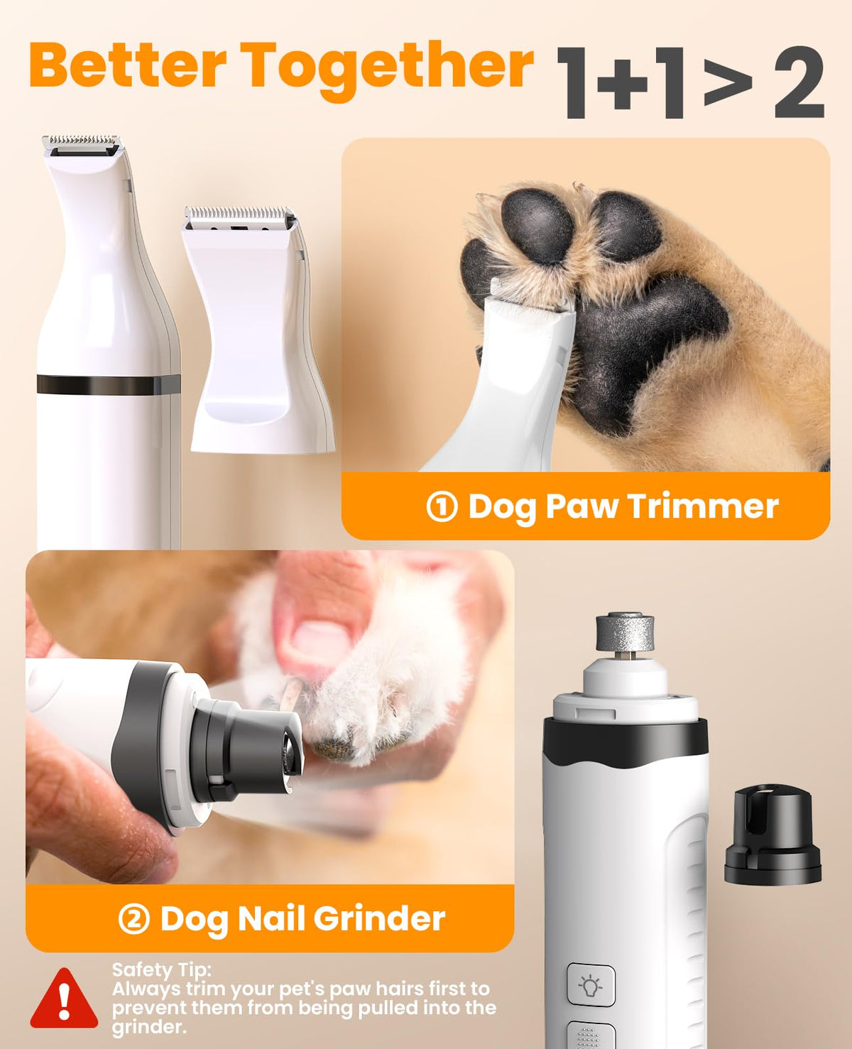 3 in 1 Dog Nail Grinder & Paw Trimmer Kit A287