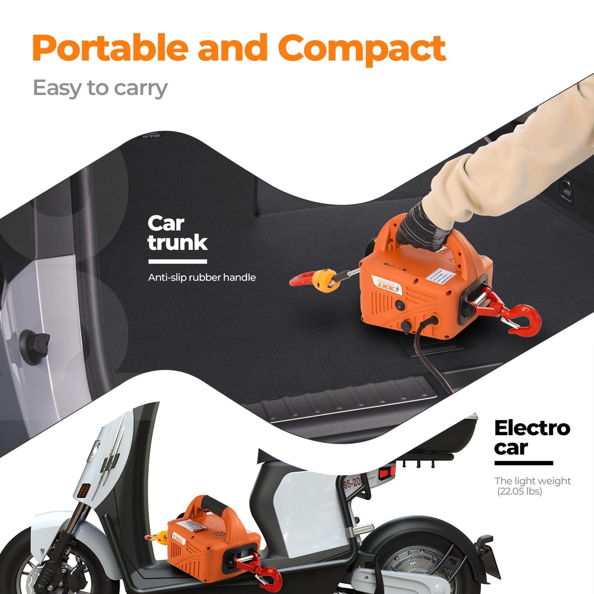 1500W 1100 lb Capacity Electric Hoist D191732