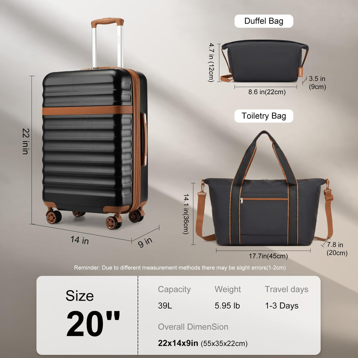 Black 20in Expandable Hardshell Carry-On Q4124