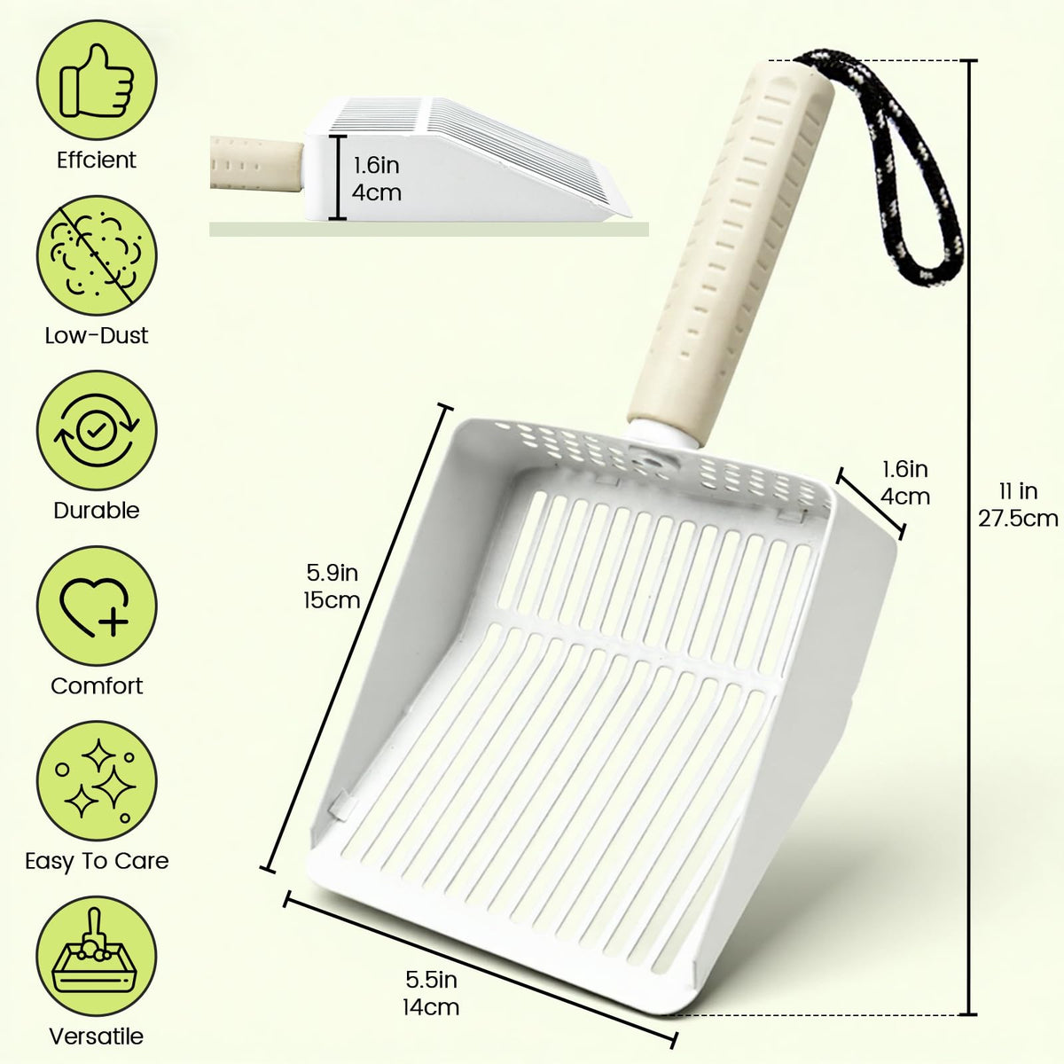 Stainless Steel Cat Litter Scoop with Holder W5363