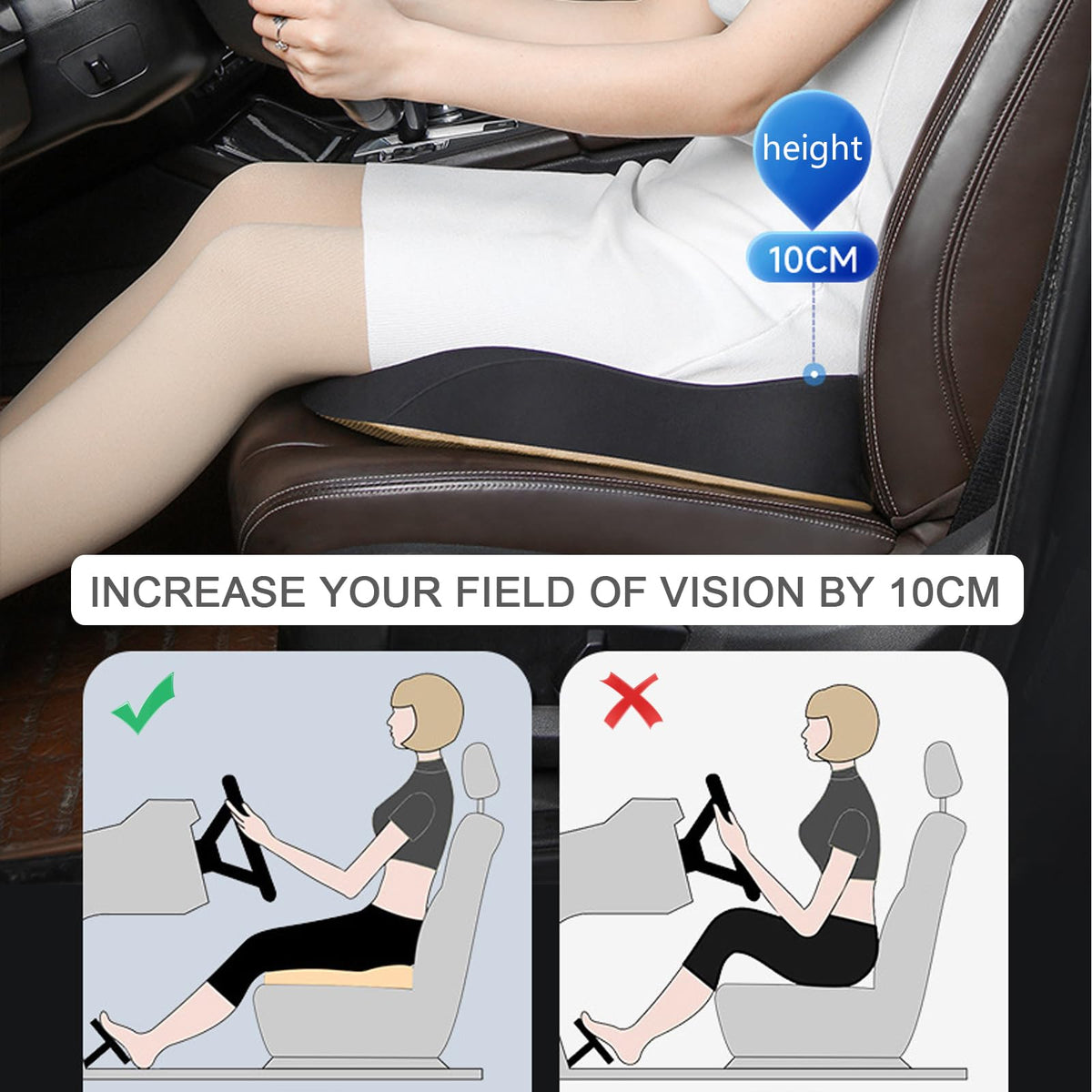 Washable Non-Slip Backless Booster Car Seat T1088