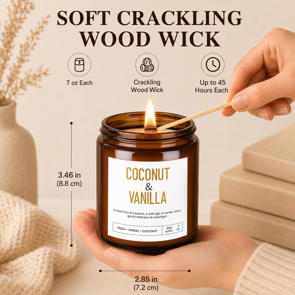 4 Pack Scented Candle Set with Wooden Wick A332720