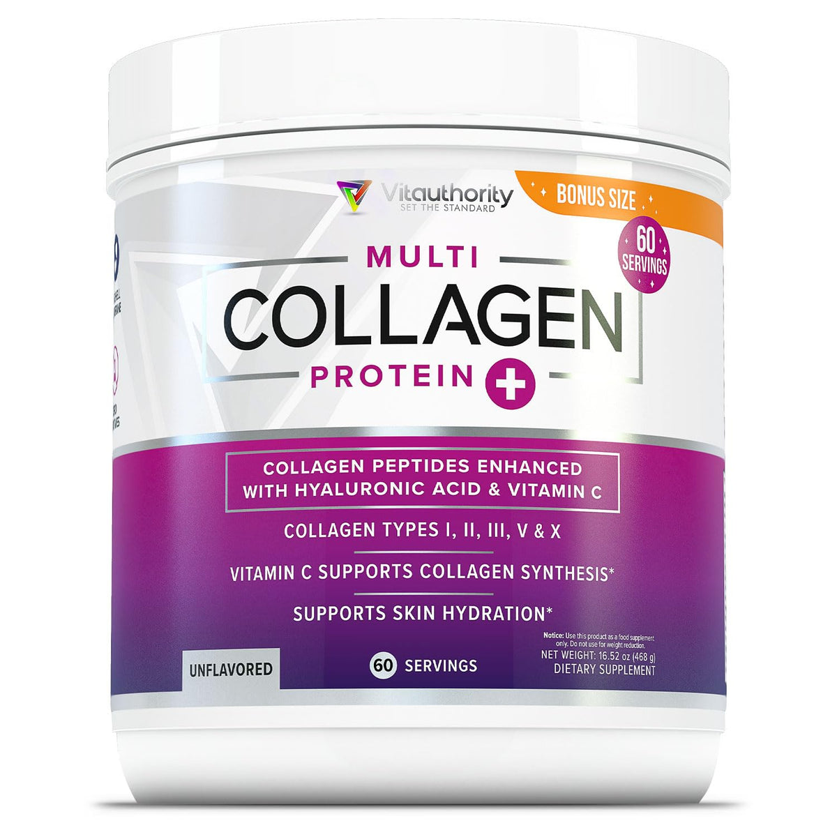 Unflavored Hydrolyzed Multi Collagen Peptides Powder 60 Servings X76744