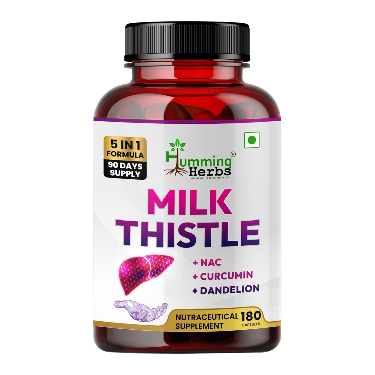 Milk Thistle Supplement 1000Mg 180 Capsules D684831