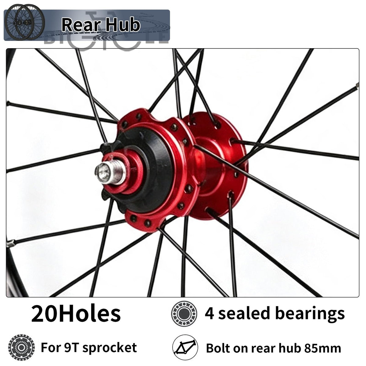 14inch 412 V-Brake Folding Bike Wheelset Z67814