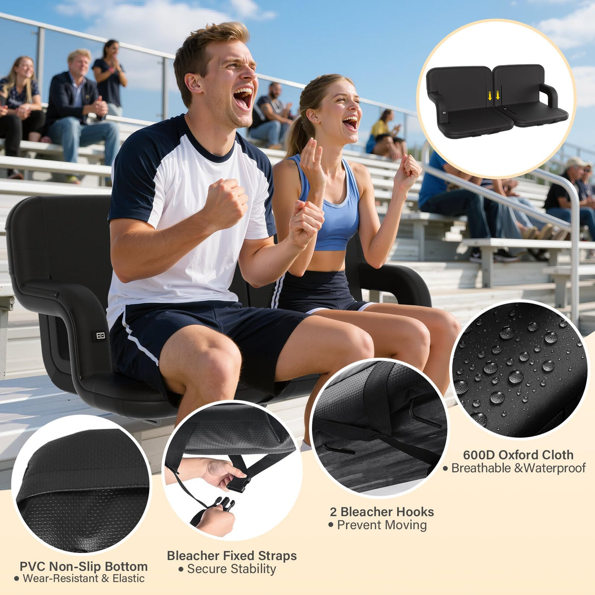 Heated Stadium Seat with Back Support K272308