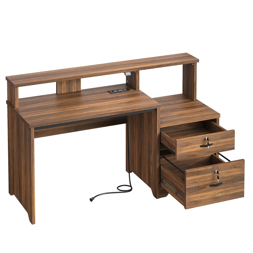 55-Inch Computer Desk with File Drawer D4250