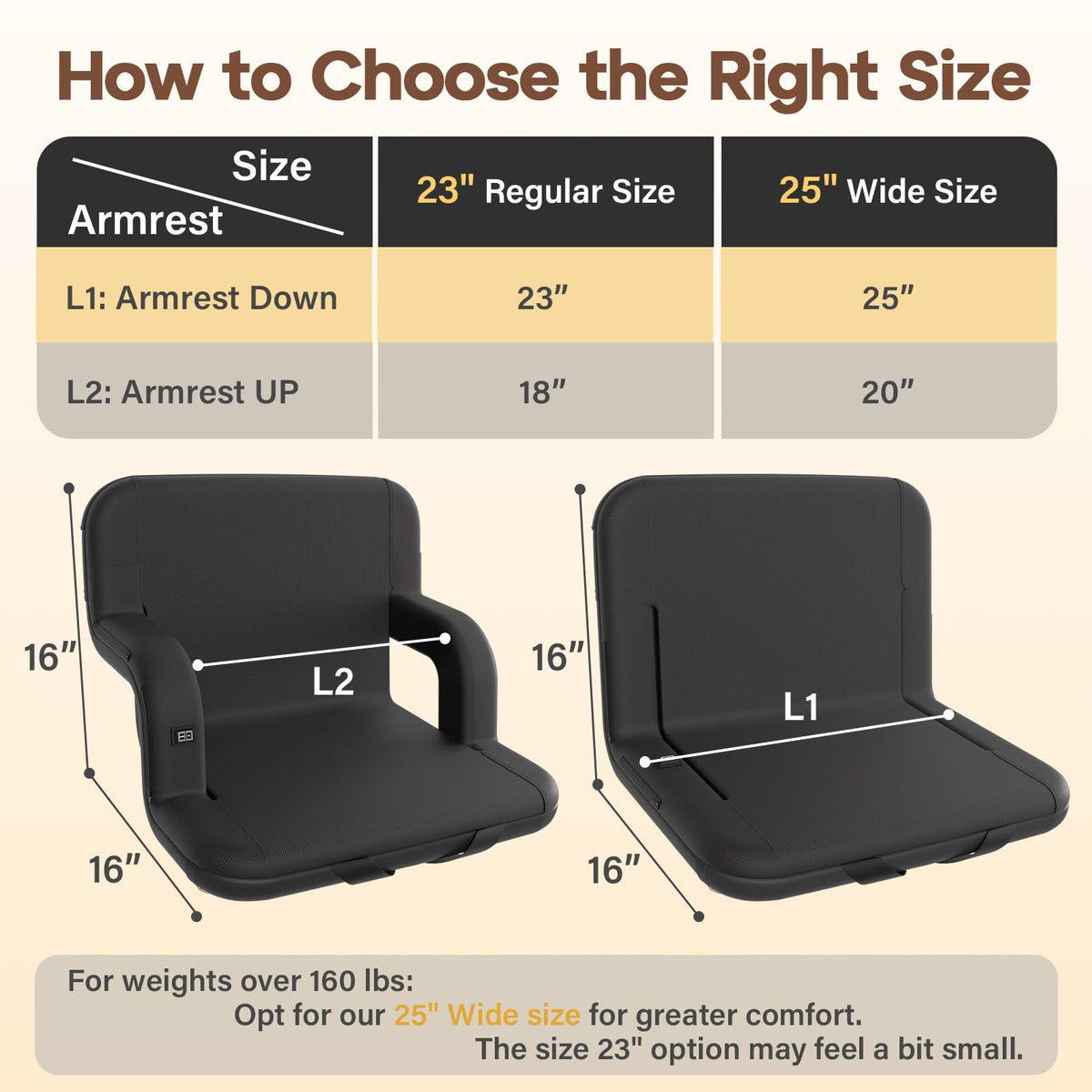 Heated Stadium Seat with Back Support K272308