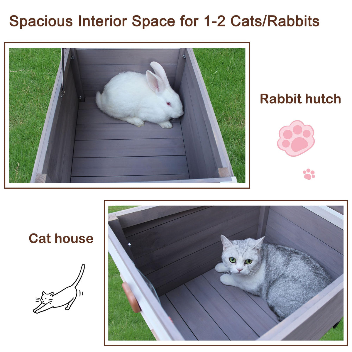 Insulated Outdoor Cat House with Liner W118156