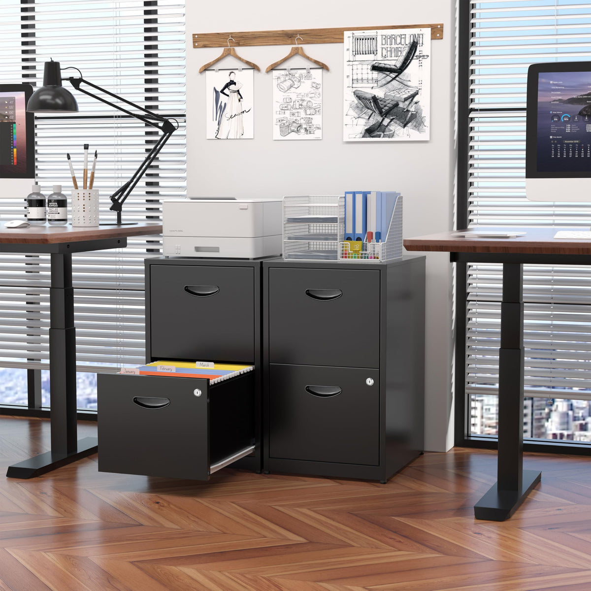 2 Drawer Metal File Cabinet with Lock V6084