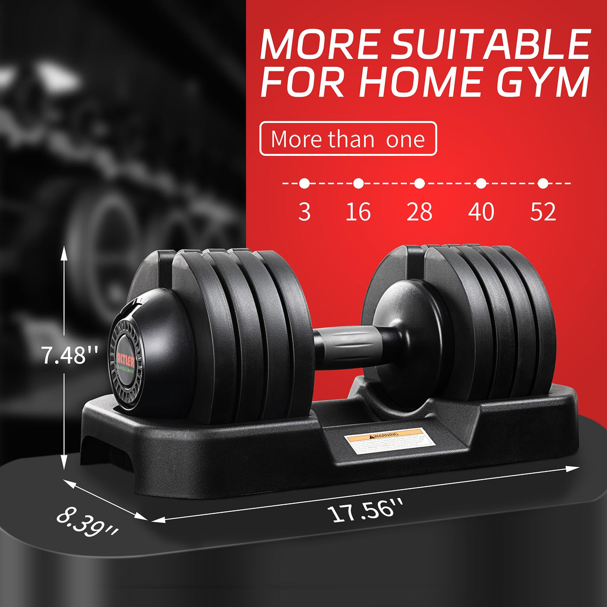 Adjustable Dumbbell Set with Tray K1043