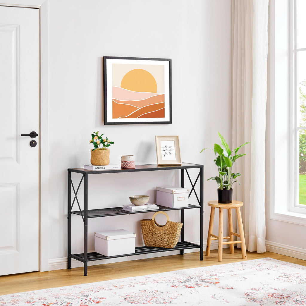 3 Tier Narrow Console Table with Shelves D740756