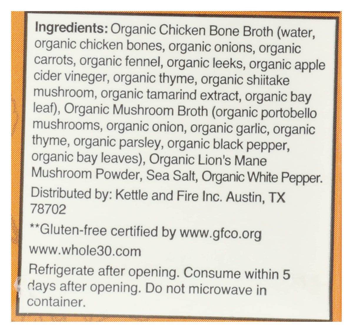 Mushroom Chicken Bone Broth 10g Protein Gluten Free 16.9 Oz Pack of 6 H267