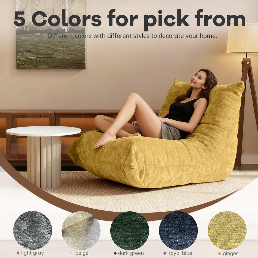 Yellow Corduroy Memory Foam Bean Bag Chair B74183