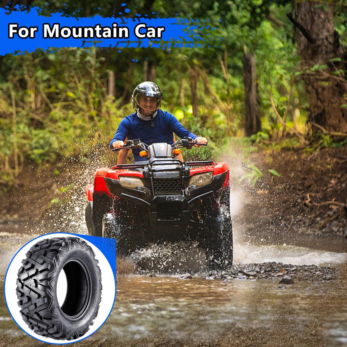 2 Pack 19x7-8 Tubeless All Terrain ATV Tires W5001