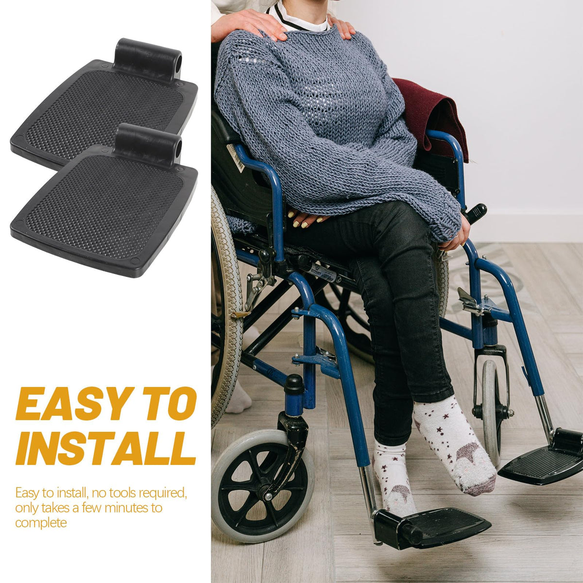 Wheelchair Footrest Pair Plastic Footplates I599793