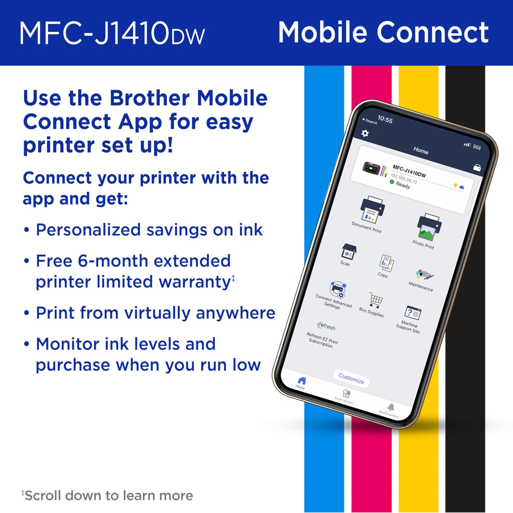 Wireless Color Inkjet All-in-One Printer with Touchscreen and Automatic Duplex Printing A658