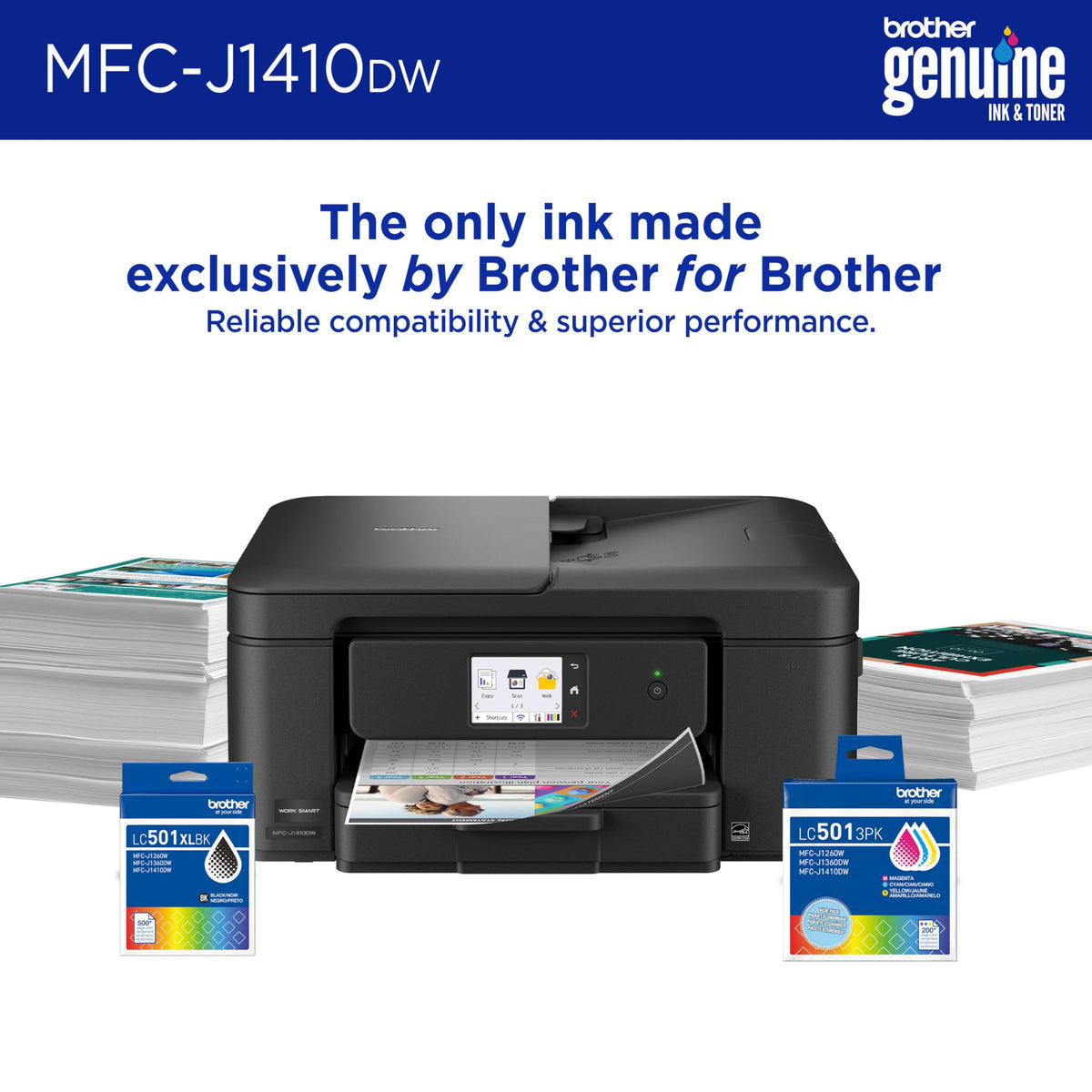 Wireless Color Inkjet All-in-One Printer with Touchscreen and Automatic Duplex Printing A658