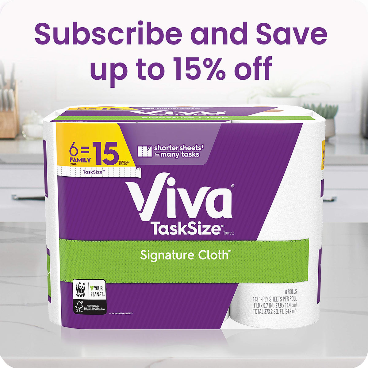 White Paper Towels, 6 Big Rolls X17589