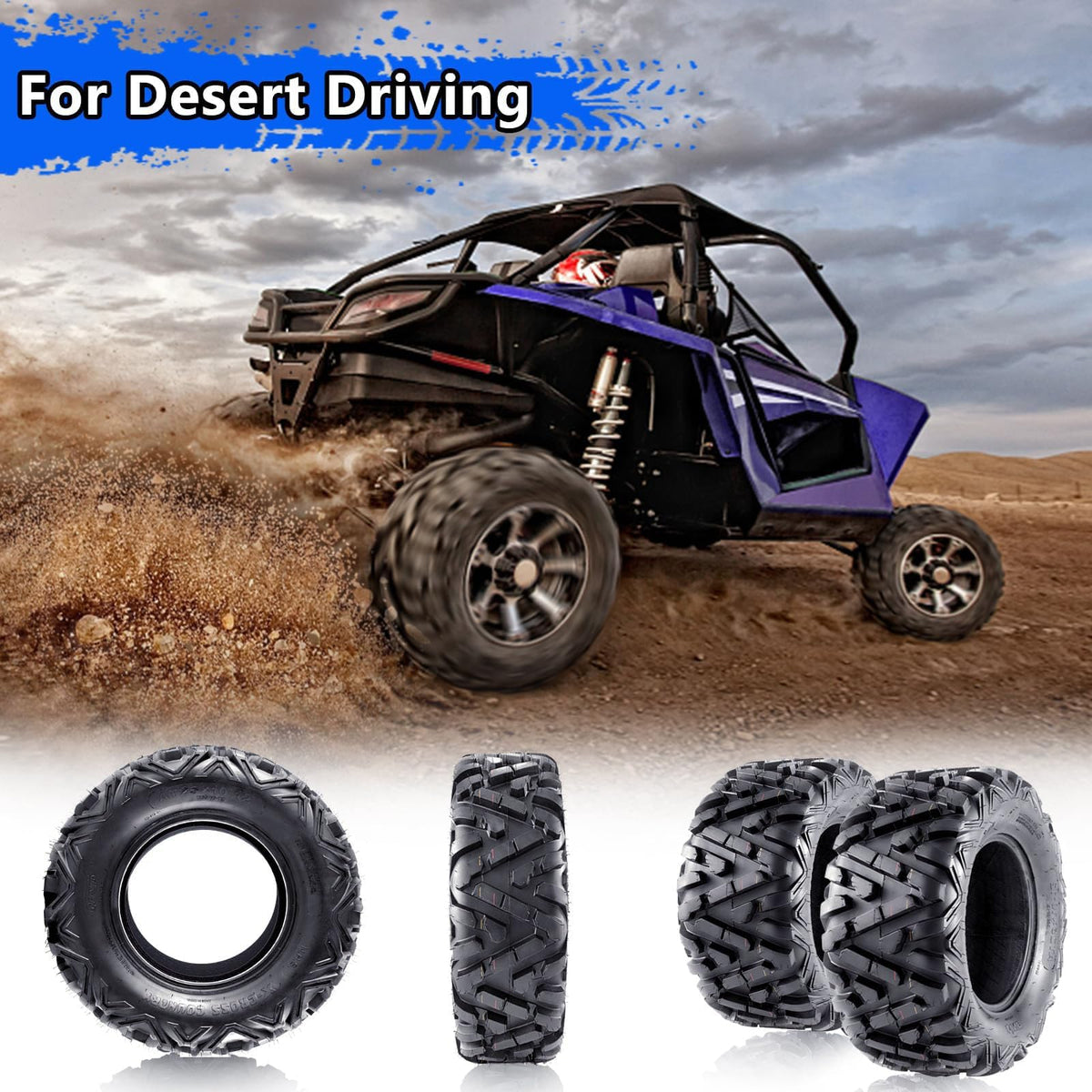 2 Pack 19x7-8 Tubeless All Terrain ATV Tires W5001