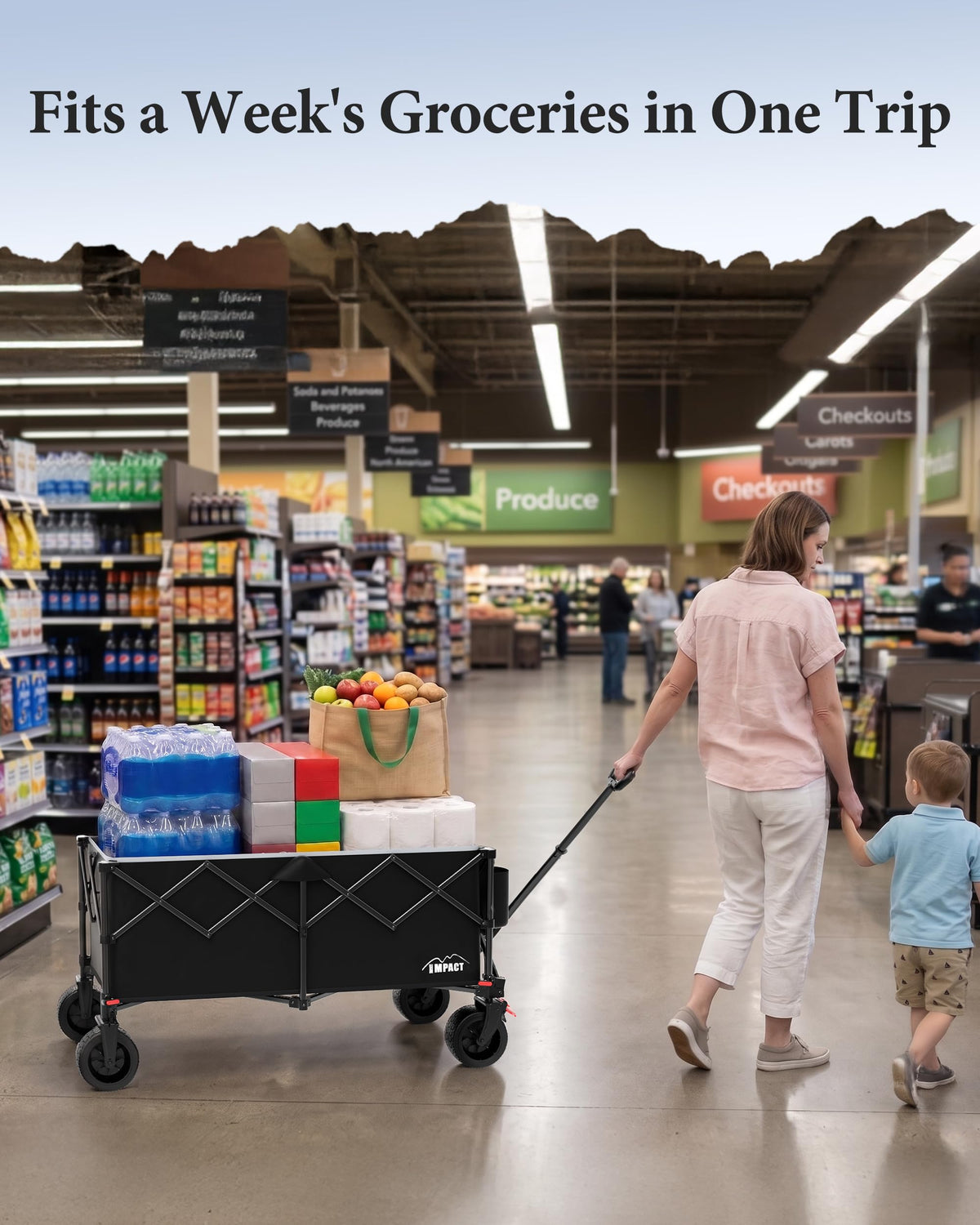 46" Collapsible Wagon Cart 300L Capacity F126923