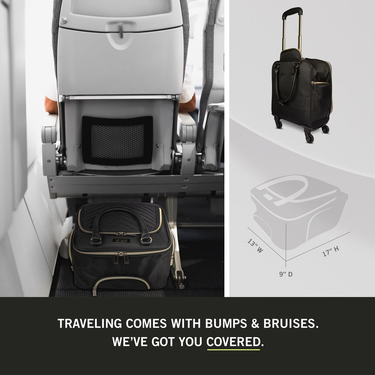 Black Quilted Underseater Luggage N1943