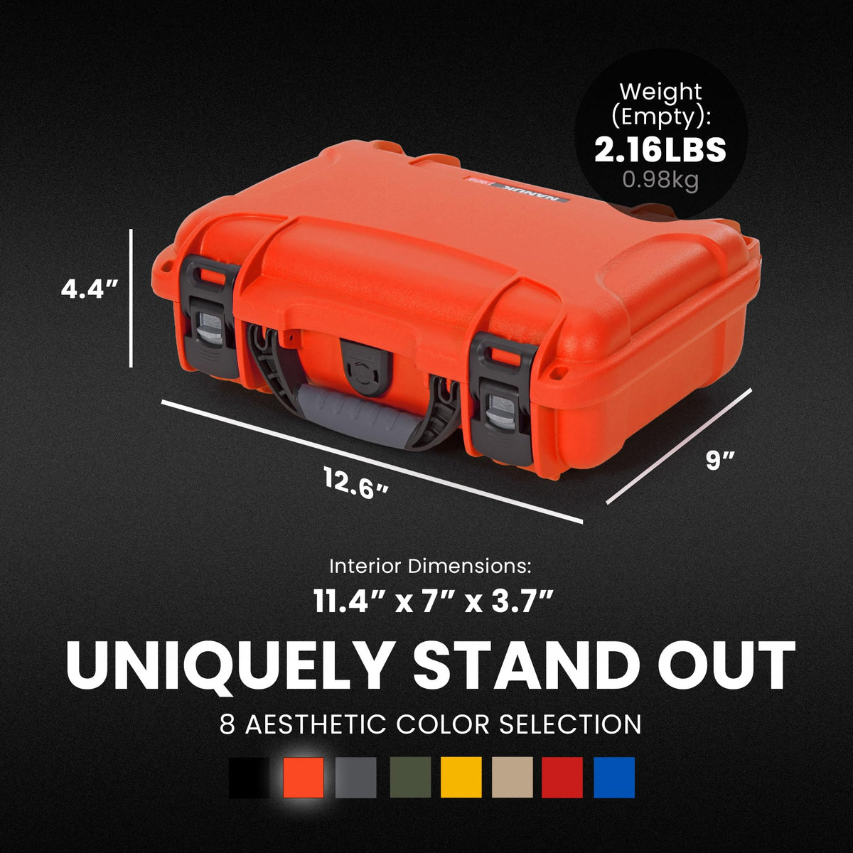 Orange Waterproof Camera Hard Case with Cubed Foam K94579