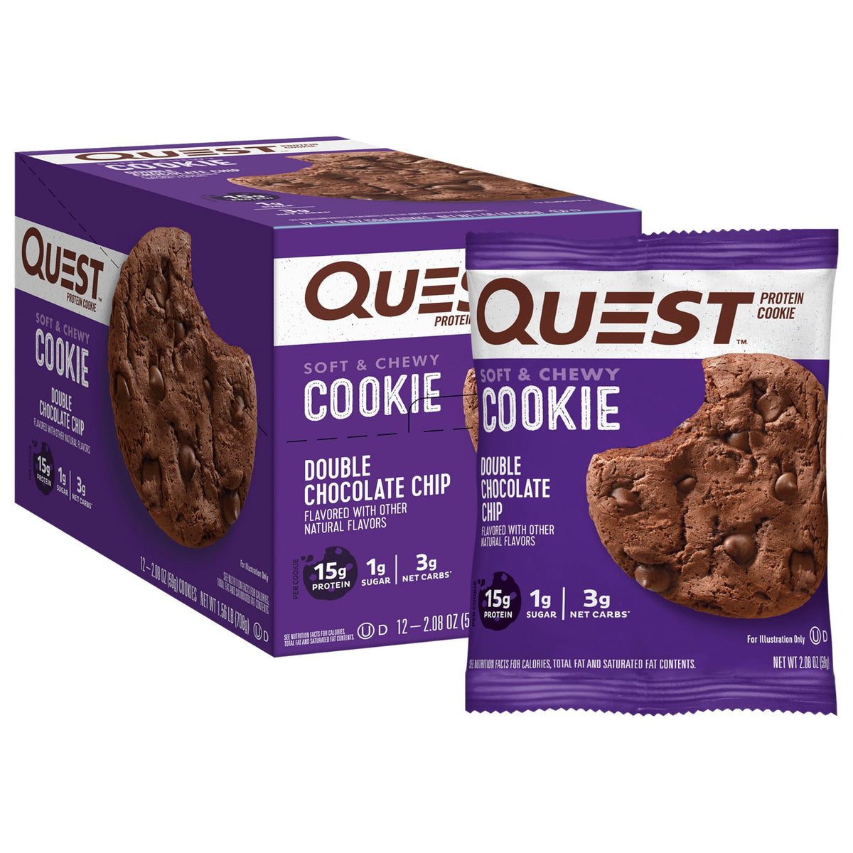 Chocolate Protein Shake Pack of 12 and Double Chocolate Chip Protein Cookie 12 Count U737