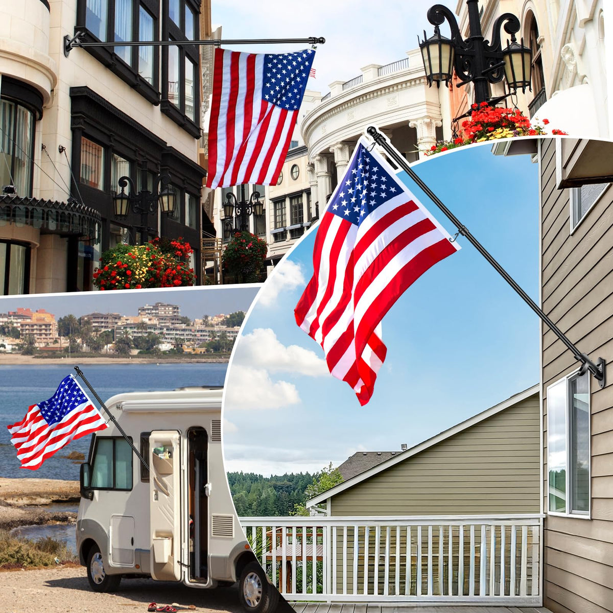 5 FT Stainless Steel Flag Pole Kit with Holder Bracket C135