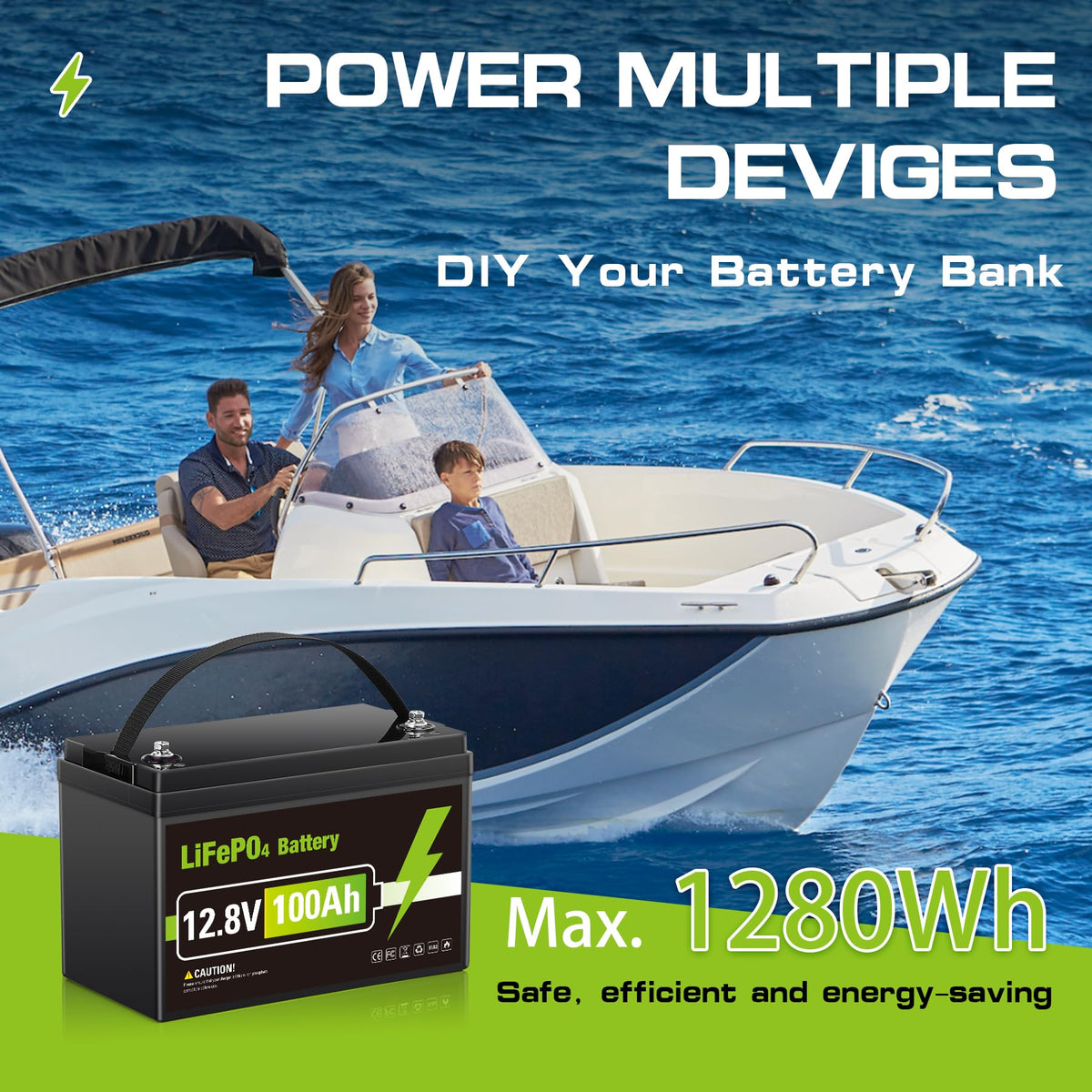 12V 100AH LiFePO4 Lithium Battery R649