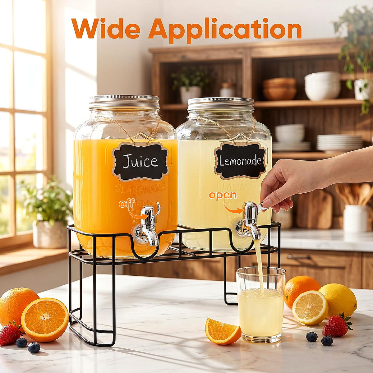 1-Gallon Beverage Dispenser 2 Pack with Stand L4842