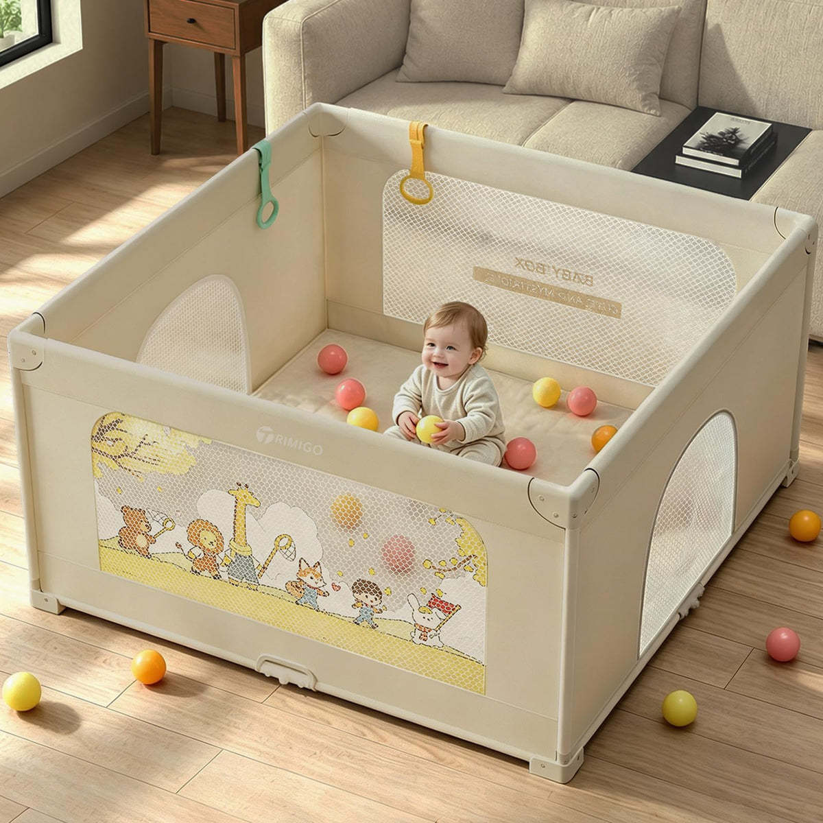 50"x50" Foldable Baby Playpen with Mat F239
