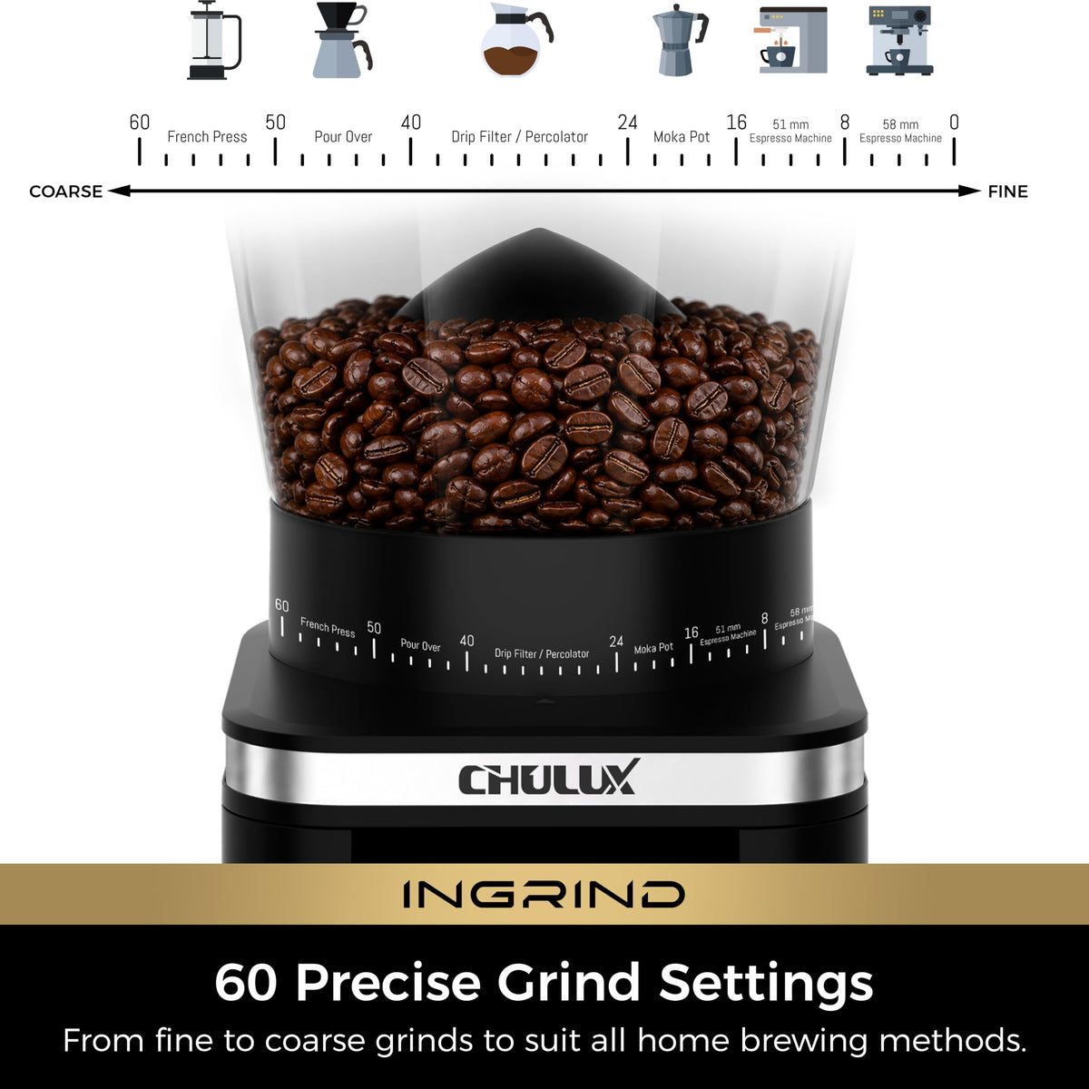 Espresso Machine with Conical Burr Coffee Grinder M8426