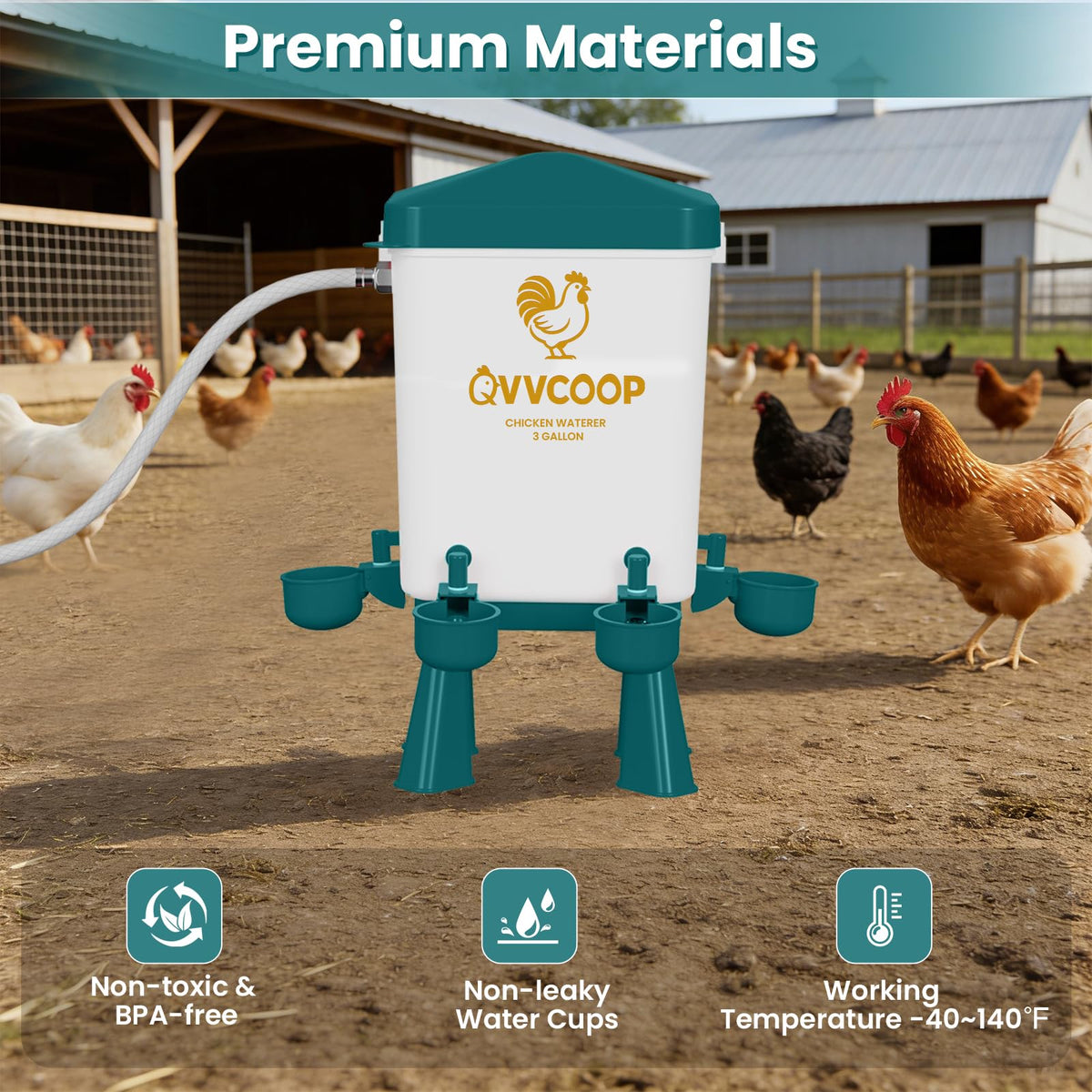 3 Gallon Automatic Chicken Waterer with Float Valve E76964