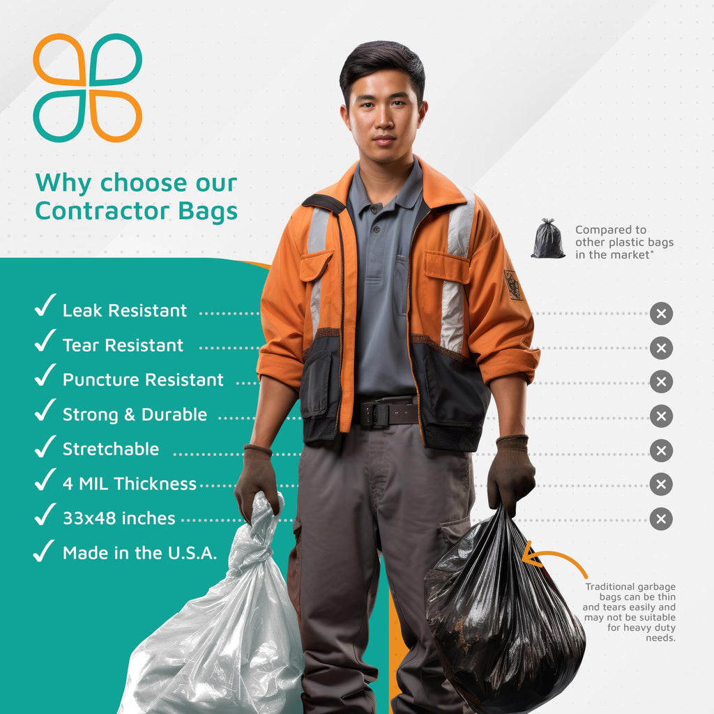42-Gallon 4 Mil Black Contractor Bags 50-Count L84390