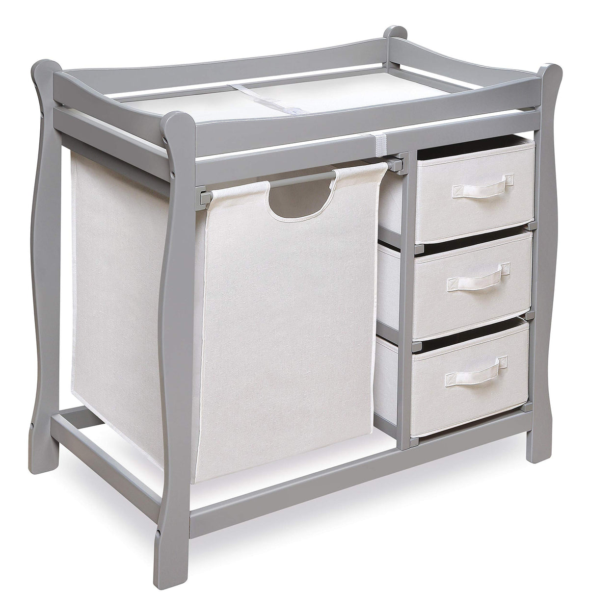 Gray Baby Changing Table with 3 Storage Baskets H62841