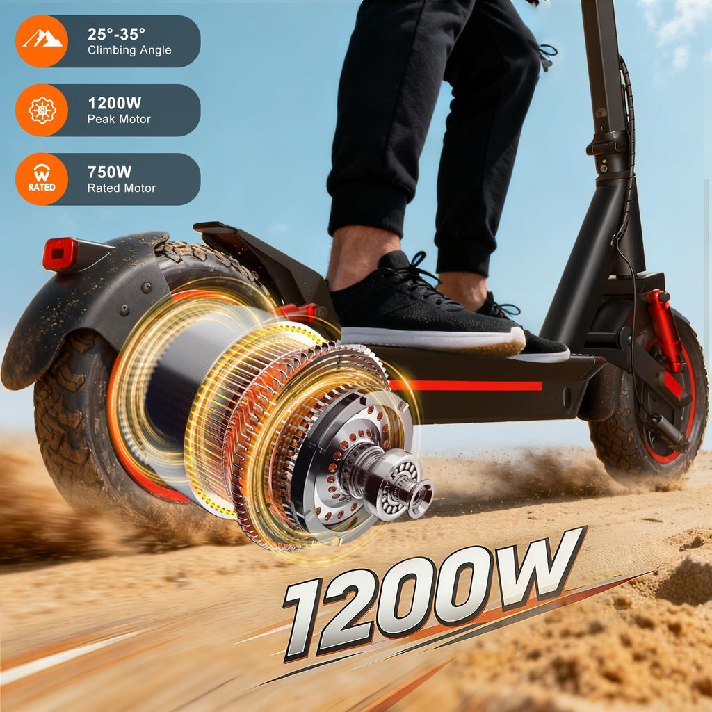 1200W Motor 10" Off-Road Pneumatic Tire Electric Scooter M6452