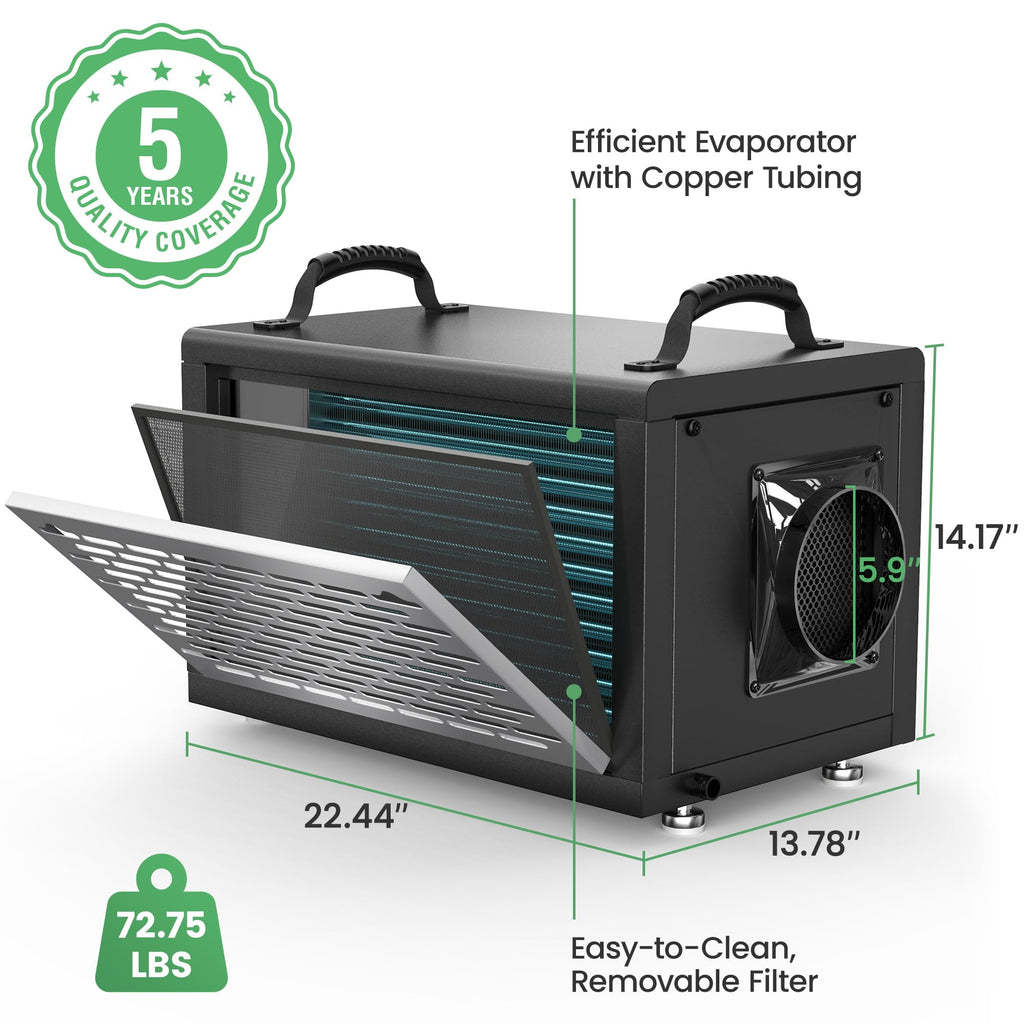 130 Pints Commercial Dehumidifier with Pump & Drain Hose V831827